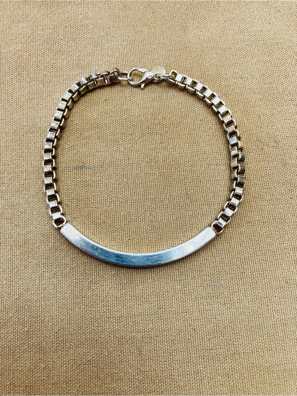 Vintage 925 Tiffany Inspired Venetian Sterling Silver ID Bracelet 8”